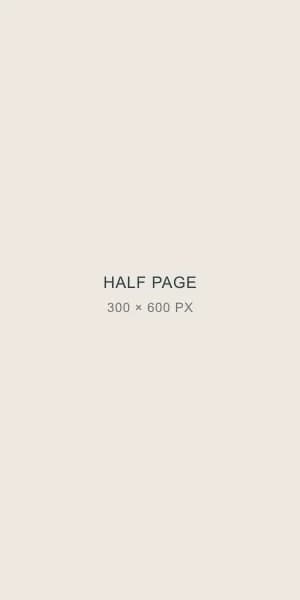 Placeholder técnico do formato Half Page, 300 por 600 pixels